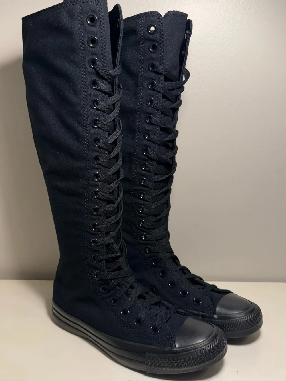 Converse Chuck Taylor Black Star Knee High Sneakers Womens Size 6 Grunge Y2K